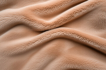 Top view of faux mocha mousse-colored fur, close-up.