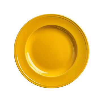 recommend clip art: Empty yellow ceramic round plate clip art