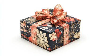 New Year gift box isolated on white background