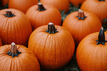 Obraz premium Ripe pumpkin in garden ready for harvest. Generated AI