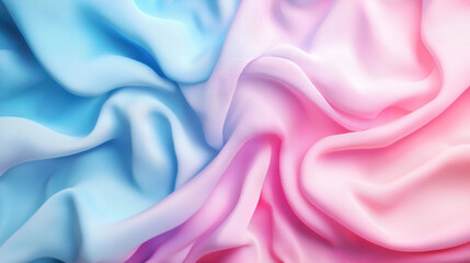 Obraz premium Soft gradient fabric in blue and pink hues, creating smooth transition. delicate texture adds sense of elegance and tranquility to any design