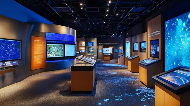technology demonstration room with interactive tech and displays