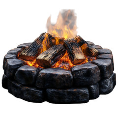 burning coal isolated on white