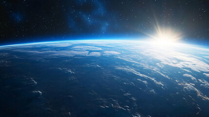Obraz premium A breathtaking scene of Earth’s northern lights visible from space, coloring the upper atmosphere.