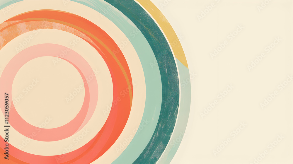 Poster abstract circular design with soft colors creating a modern and soothing aesthetic.