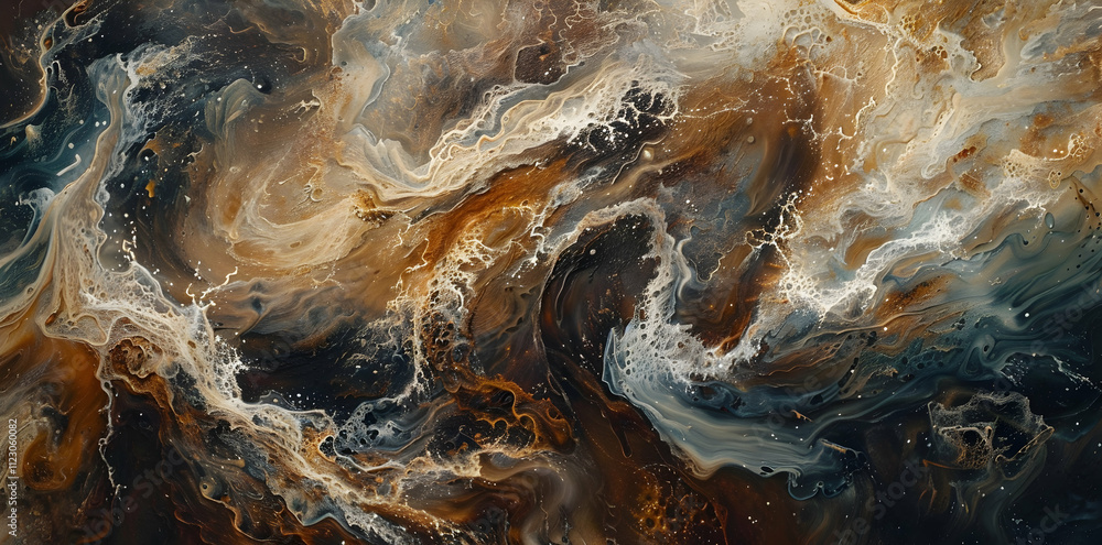 Aufkleber abstract cosmic swirl with rich colors and fluid patterns resembling a nebula.