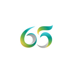 Vibrant 65 6 5  Number as Pension Retirement Age Logo Design Vector