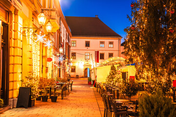 Varazdin square Christmas advent market view