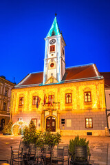 Fototapeta premium Varazdin city hall Christmas decoration view
