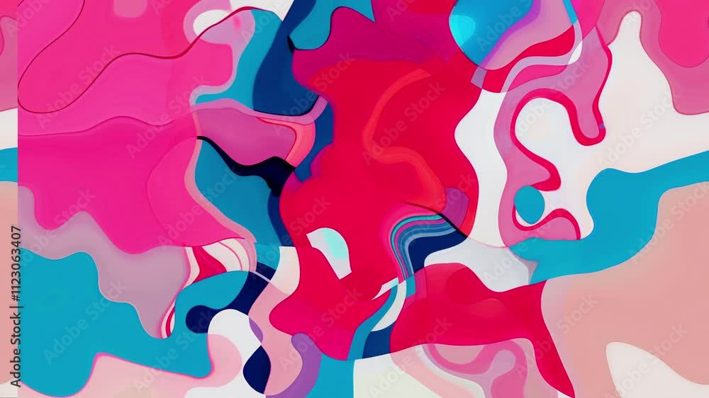 Poster a captivating animation of abstract colorful waves, blending and morphing seamlessly. ideal for crea