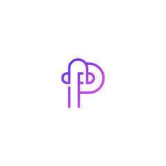 P letter and headphones logo idea.