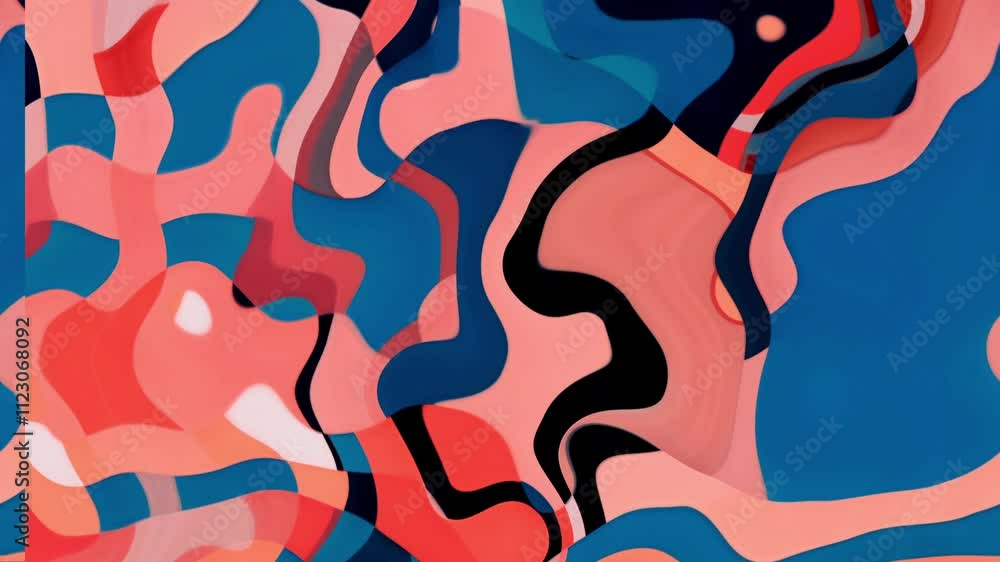 Poster a captivating animation of abstract colorful waves, blending and morphing seamlessly. ideal for crea