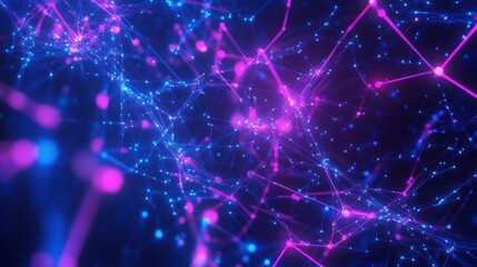 Obraz premium Abstract Network with glowing lines and nodes.