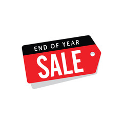 End of year sale tag vector isolated on white background