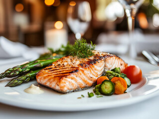 grilled salmon with vegetables