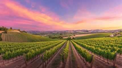 Naklejka premium Vineyard Sunset