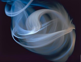 Fototapeta premium Abstract blue neon light trails on black background