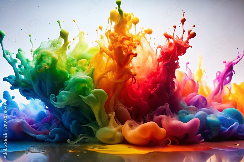 Poster stunning ink transition animation on white background with splatter blots and luma effect for creati