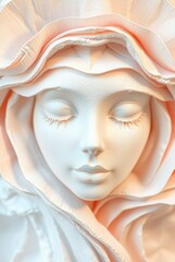 Ethereal Woman's Face in Soft Pastel Tones