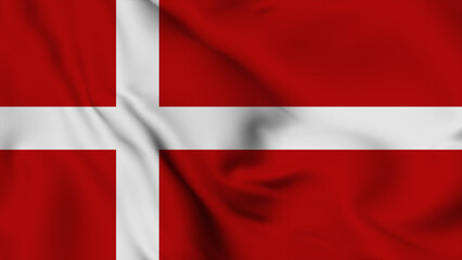 Obraz premium Denmark Realistic waving flag background. Denmark Independence Day flag icon. Seamless looping animation render image. Waving colorful realistic my country flag graphics photos.