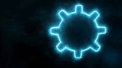 Glowing Cogwheel Gear Abstract Technology Background Industry Concept