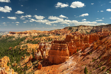 Bryce Canyon National Park - Partial View, Scenic Overlook of majestic Red Rock Formation, Wide-Angle