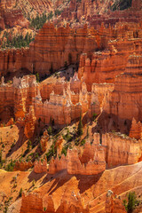 Bryce Canyon National Park - Partial View, Scenic Overlook of majestic Red Rock Formation, Close-up