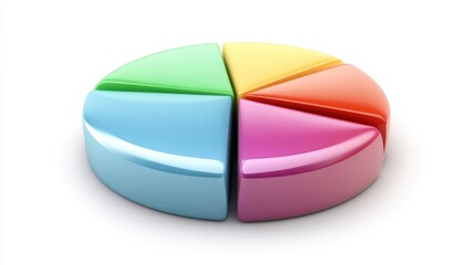 Colorful 3D Pie Chart Data Analysis Business Infographic Statistics Marketing Finance Presentation