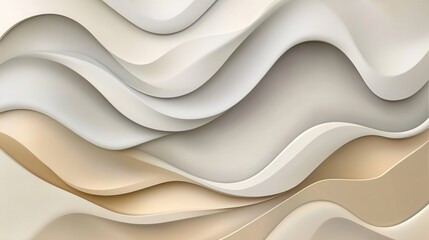 Obraz premium Abstract beige and white wavy background.