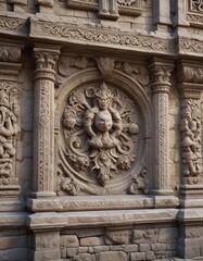Exquisitely detailed stone carvings decorating the exterior walls , stonework, ancient