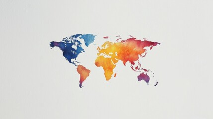 Obraz premium Colorful World Map Illustration with Human Connection Symbolizing Global Interconnectedness