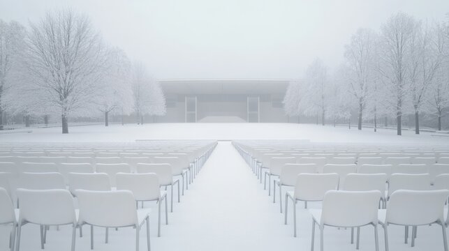 Empty stadium seats, a silent testament to the absence of fans, symbolizing the void left by the lack of human connection and shared experiences in the face of challenges.