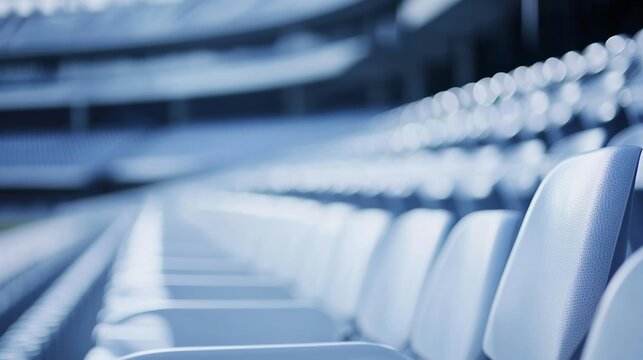 Empty stadium seats, a silent testament to the absence of fans, symbolizing the void left by the lack of human connection and shared experiences in the face of challenges.