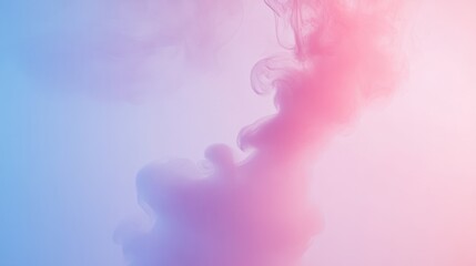 Obraz premium Abstract pastel pink and blue smoke swirls on a light background.
