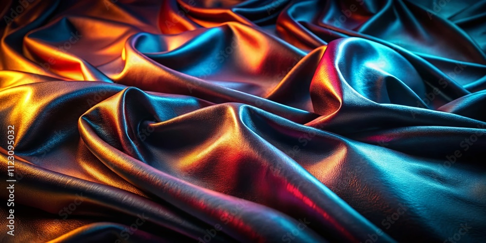 Poster surreal black leather texture background with intricate patterns and dreamlike elements for creative
