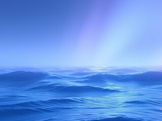 Fototapeta premium Soft blue and lavender light dances across the waves, creating an ethereal atmosphere, dancing, soft light