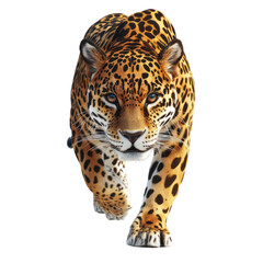 Obraz premium Jaguar Walking Towards the Camera on Transparent Background