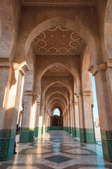 Hassan II Mosque, a mosque in Casablanca, Morocco. It is the largest functioning mosque in Africa and is the 7th largest in the world.