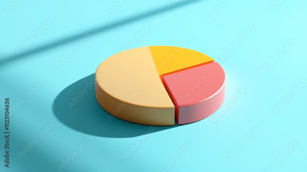 Poster colorful pie chart on vibrant background for data visualization