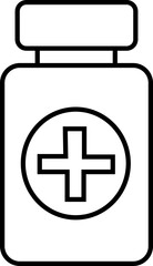 Obraz premium pill bottle line icon. pharmaceutical and medication symbol. Isolated vector image in simple style