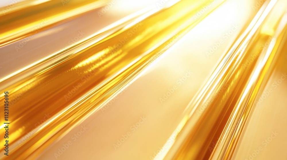 Poster abstract background of reflective golden lines in soft light