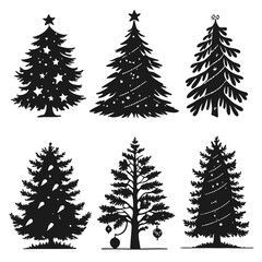 christmas trees set