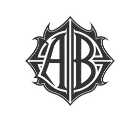 AB Modern Monogram Logo Design with Minimalist Aesthetic, Sleek Typography, and Contemporary Style