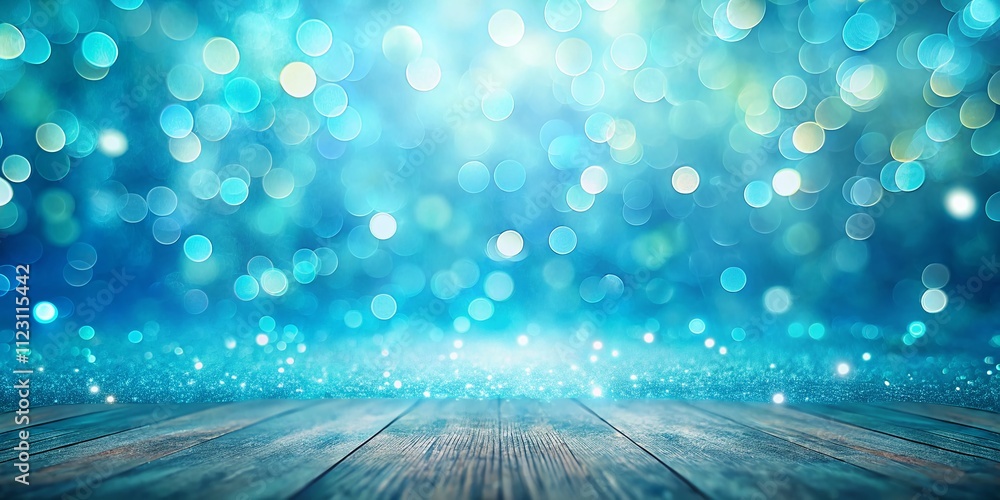 Aufkleber tranquil light blue studio background with soft lighting and bokeh effect for photography and design
