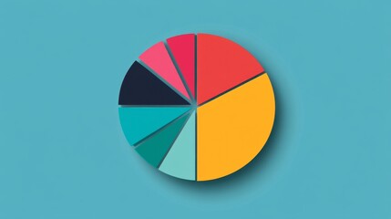 Fototapeta premium Colorful Pie Chart Representing Data Segmentation and Analysis