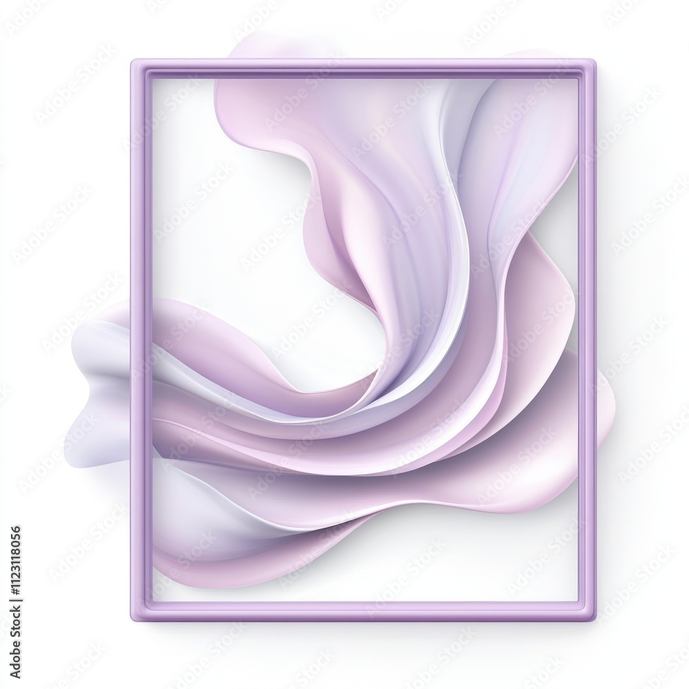 Aufkleber abstract flowing pastel waves in purple frame creating an elegant visual harmony