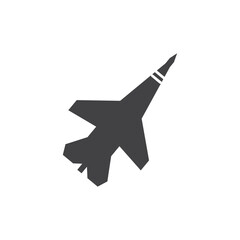 Military aircraft icon Simple thin line flat symbol