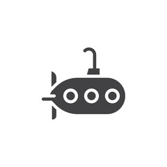 Fototapeta premium Submarine icon Simple thin line flat symbol