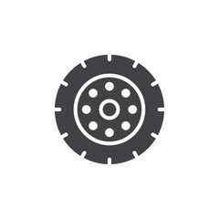 Fototapeta premium Tyre icon Simple thin line flat symbol