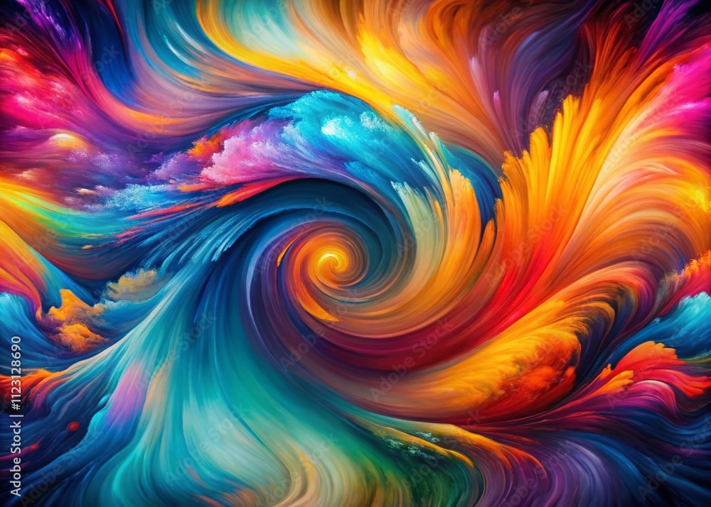Poster vibrant abstract psychedelic background with flowing colors and swirling patterns for a surreal visu